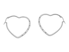ewena Náušnice ocelové srdce 4 x 4,5 cm