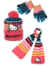 Sun City Dívčí sada čepice, prstové rukavice a šála Hello Kitty velikost 52