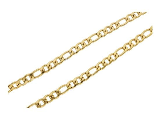 ewena Řetízek ocelový figaro GOLD délka 60 cm, šířka 1,2 cm,