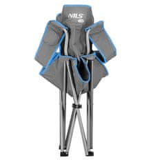 NILLS CAMP Skládací židle NC3079 šedá-modrá