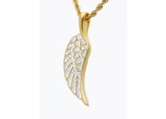 ewena Přívěsek andělské křídlo z chirurgické oceli GOLD dvě velikosti, Velikost: 4,7