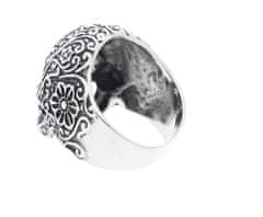 ewena Prsten z chirurgické oceli stříbrný lebka, Velikost v mm: 19