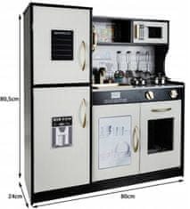 Derrson kuchyňka XL dřevěná bílo-černá 80x81x24cm
