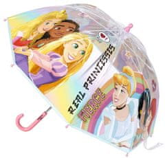 CurePink Dětský manuální deštník Disney|Princess: Pravé princezny (průměr 71 cm)