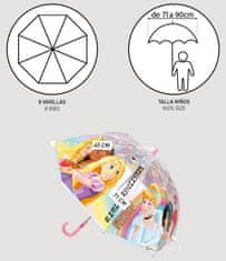 CurePink Dětský manuální deštník Disney|Princess: Pravé princezny (průměr 71 cm)