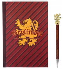 CurePink Poznámkový blok s propiskou Harry Potter: Nebelvír (A5 14,8 x 21 cm)