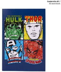 CurePink Kreativní set Marvel|Avengers: Heroes (omalovánky, pastelky, samolepky, blok|22 x 32 cm)