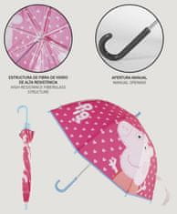 CurePink Dětský automatický deštník Peppa Pig|Prasátko Peppa (průměr 71 cm)