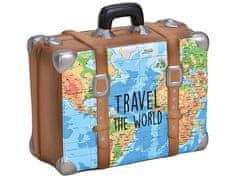 Pokladnička cestovní kufr s mapou světa