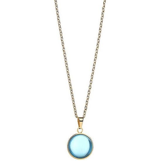 Bering Slušivý pozlacený náhrdelník s modrým krystalem Artic Symphony 430-28-450