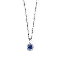 Bering Slušivý ocelový náhrdelník s modrým krystalem Artic Symphony 429-77-450