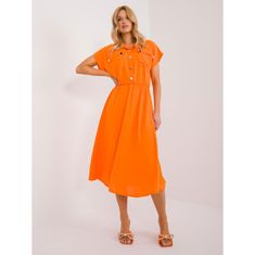 ITALY MODA Dámské šaty s krátkým rukávem oranžové DHJ-SK-19002.31_407493 Univerzální