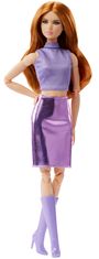 Mattel Barbie Looks Rusovláska ve fialovém outfitu HRM12