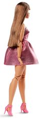 Mattel Barbie Looks Brunetka v růžových mini šatech HRM16