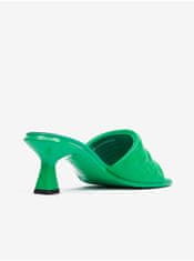 Karl Lagerfeld Zelené dámské kožené pantofle KARL LAGERFELD Panache II Padded 36