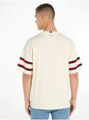 Tommy Hilfiger Béžové pánské tričko Tommy Hilfiger Monotype Sleeve Colourblock M
