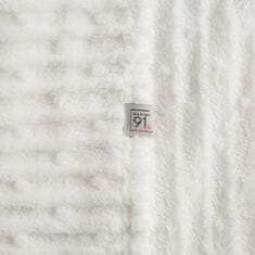 Eurofirany Přehoz na postel LISA 70x160 Design91 bílá žakárová vazba v pruzích a bublinách