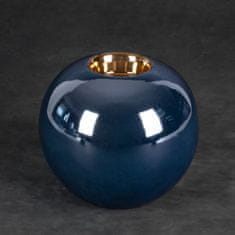 Eurofirany Dekorativní svícen AMORA1 12x10 Eurofirany navy blue gold spherical shiny surface