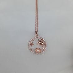 Klenoty Amber Stříbrný náhrdelník Pod hladinou- růžové zlacení
