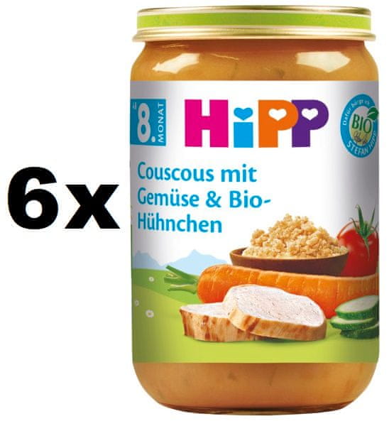 HiPP BIO Kuskus se zeleninou a kuřecím masem 6 x 220 g