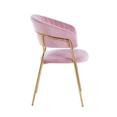 Intesi Sametová růžová/zlatá židle Glamour