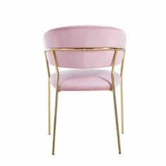 Intesi Sametová růžová/zlatá židle Glamour