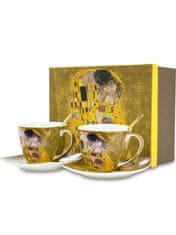 Porcelánový kávový set s dekorem Klimt Kiss