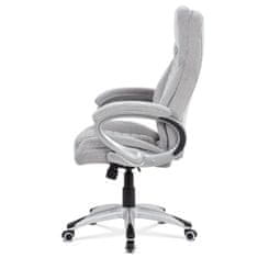 Autronic Kancelářská židle, šedá látka, kříž plast stříbrný, houpací mechanismus