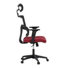 Autronic Kancelářská židle Kancelářská židle, potah bordó látka a černá síťovina MESH, houpací mech. (KA-B1025 BOR)