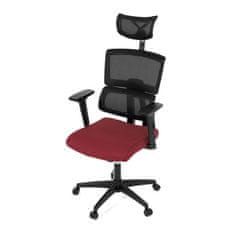 Autronic Kancelářská židle Kancelářská židle, potah bordó látka a černá síťovina MESH, houpací mech. (KA-B1025 BOR)
