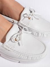 Amiatex Trendy dámské mokasíny bílé bez podpatku, bílé, 37
