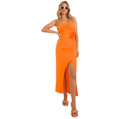 ITALY MODA Dámské šaty se záhyby oranžové DHJ-SK-18992.62_407353 Univerzální