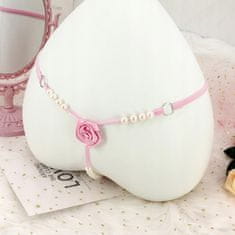 LOLO žhavá tanga s ozdobnými perlami sv. růžové