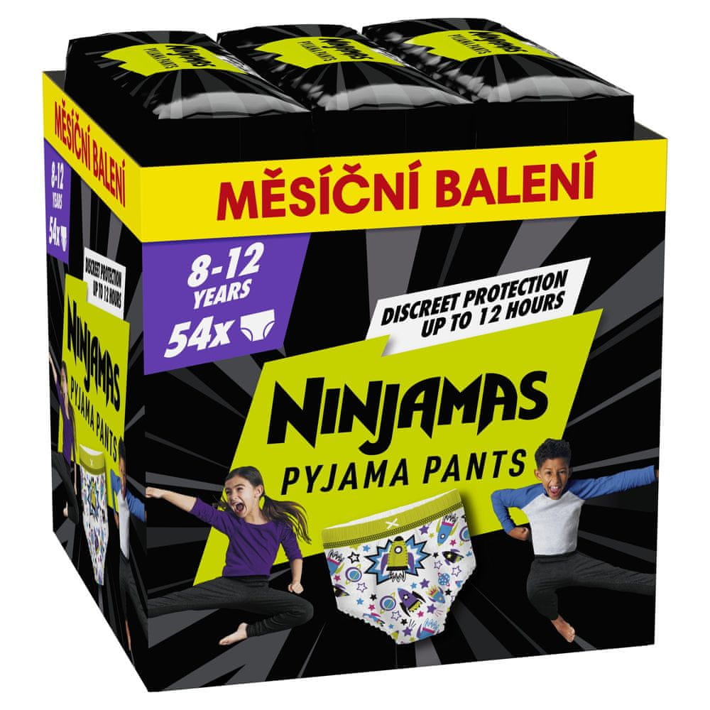 Levně Pampers Ninjamas Pyjama Pants Kosmické lodě, 54 ks, 8 let, 27kg-43kg - měsíční balení