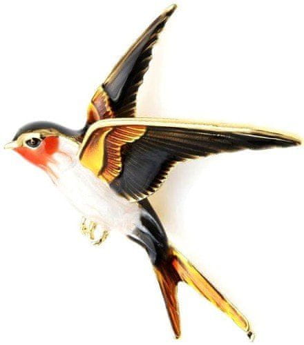 Camerazar Elegantní Ptačí Brož, Bižuterní Slitina, Šířka 5 cm - Výška 4 cm
