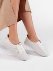 Amiatex Originální tenisky dámské bílé bez podpatku + Ponožky Gatta Calzino Strech, bílé, 40