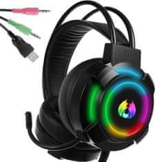 HADEX Sluchátka herní LED RGB s mikrofonem 5.1