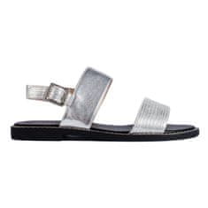 Dámské stříbrné ploché sandály velikost 41