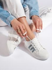 Amiatex Designové bílé dámské tenisky bez podpatku, bílé, 39