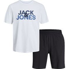 Jack&Jones Pánské pyžamo JACULA Standard Fit 12255000 White/Shorts Bia (Velikost S)
