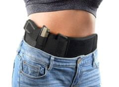 Camerazar Univerzální taktické vojenské pouzdro na pistoli s kapsou na zásobník, voděodolná elastická tkanina, černá, 120-125 cm