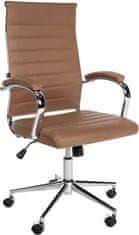 BHM Germany Kancelářská židle Mollis, pravá kůže, světle hnědá