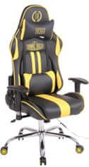 BHM Germany Kancelářská židle Limit XM s masážní funkcí, syntetická kůže, černá / žlutá