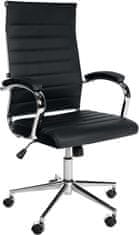 BHM Germany Kancelářská židle Mollis, pravá kůže, černá