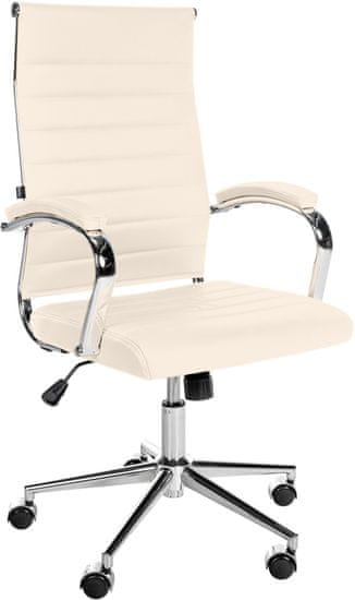 BHM Germany Kancelářská židle Mollis, pravá kůže, krémová