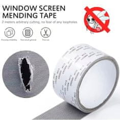 Netscroll Samolepící mřížková páska pro různé opravy, opravná páska je dlouhá 2 m a široká 5 cm, odolná vůči počasí, ze skleněných vláken, na opravu sítí, moskytiér, RepTape