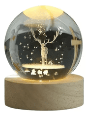 INTEREST Lampička křišťalová koule 3D - Los a trávník.