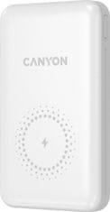 Canyon powerbanka PB-1001W, 10000mAh, PD&QC3.0, bílá