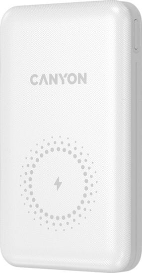 Canyon powerbanka PB-1001W, 10000mAh, PD&QC3.0, bílá