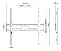 Fiber Mounts Fixní držák na Tv 30" - 65" Fiber Mounts RICO-1